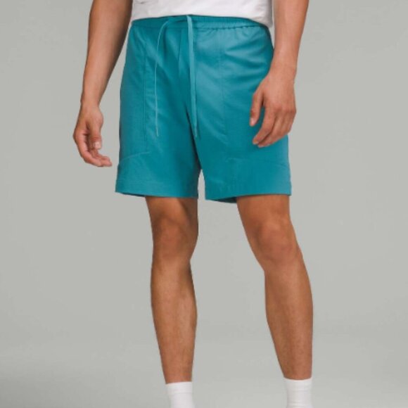 Lululemon Bowline Shorts Size M in Washed Aquatic Green 8" Stretch Ripstop EUC - Picture 1 of 13